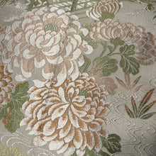 Load image into Gallery viewer, BB10038AC Silk Obi Fabric Vintage(1920-1950) Crane Birds White Green 72.0x11.4in(183x29cm)

