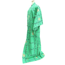 Load image into Gallery viewer, Yukata Vintage(1950-1980) Light Green Kanji Willow Cotton #10478A5
