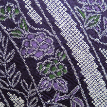 Load image into Gallery viewer, Haori Jacket Purple Full Shibori Floral pattern Silk #10955F2
