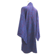 Load image into Gallery viewer, Haori Jacket Vintage(1950-1980) Blue Wine red Chrysanthemum Bird Silk #10675D1
