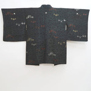 Haori Jacket Vintage(1950-1980) Black Chrysanthemum Silk #10084D1