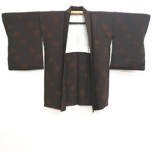Haori Jacket Vintage(1950-1980) Black Gold Silver Chrysanthemum Silk #10054C5