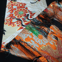 Load image into Gallery viewer, BB10108AG Silk Obi Fabric Vintage(Pre-1920) Crane Birds White 76.8x11.0in(195x28cm)
