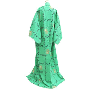 Yukata Vintage(1950-1980) Light Green Kanji Willow Cotton #10478A5