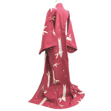 Load image into Gallery viewer, Yukata Red Dragonfly Cotton #10349F3
