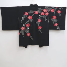 Load image into Gallery viewer, Haori Jacket Vintage(1950-1980) Black Shibori Shidare Ume Silk #9994C2
