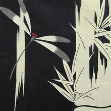 Load image into Gallery viewer, Yukata Black Dragonfly Bamboo Cotton #9913B4
