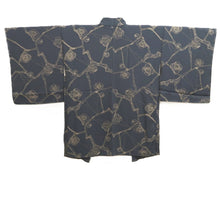 Load image into Gallery viewer, Haori Jacket Vintage(1950-1980) Grayish Black Plum blossom Branch Silk #10575B5
