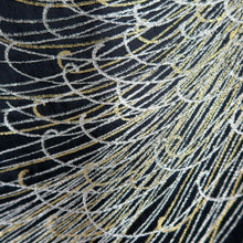 Load image into Gallery viewer, Haori Jacket Vintage(1950-1980) Black Gold Silver Chrysanthemum Silk #10995F4
