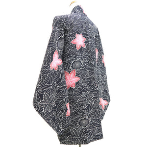 Haori Jacket Vintage(1950-1980) Black Silk #10069D1