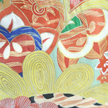 Load image into Gallery viewer, Furisode Vintage(1920-1950) Black Crane Birds Silk #11107Z1
