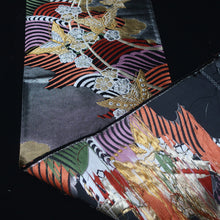 Load image into Gallery viewer, BB10088AF Silk Obi Fabric Butterfly Gold Gray 54.7x11.0in(139x28cm)
