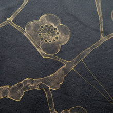 Load image into Gallery viewer, Haori Jacket Vintage(1950-1980) Grayish Black Plum blossom Branch Silk #10575B5

