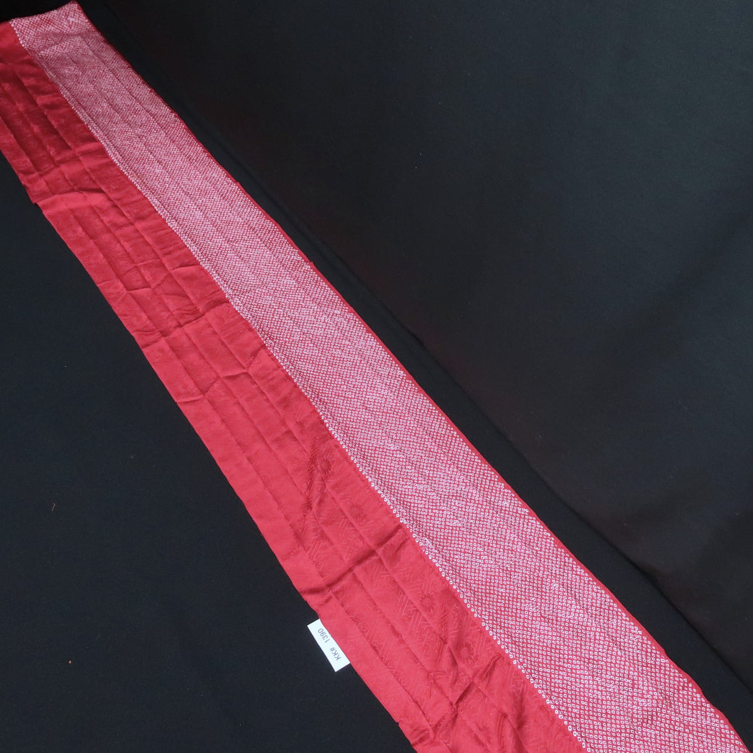 KK1390B7 Silk Kimono Fabric Vintage(1950-1980) Shibori Red 83.1x12.6in(211x32cm)