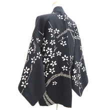 Load image into Gallery viewer, Haori Jacket Vintage(1950-1980) Black Shibori Branch Silk #10935F1
