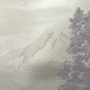 Fukuro Obi Silver Lavender Landscape Ohunomichi Silk BB305V8