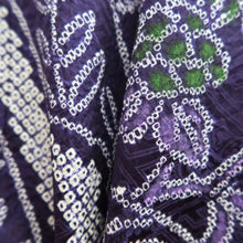 Load image into Gallery viewer, Haori Jacket Purple Full Shibori Floral pattern Silk #10955F2
