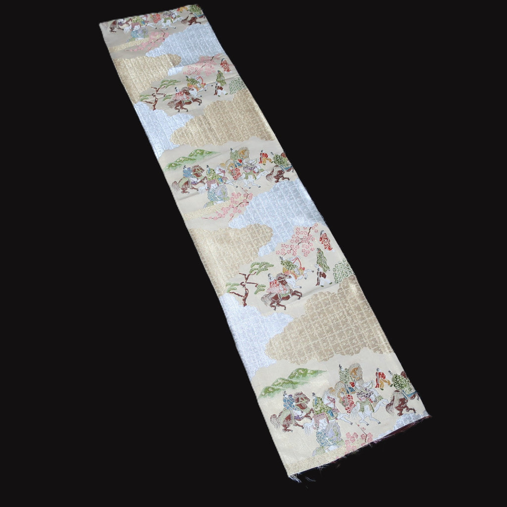 BB10069AE Silk Obi Fabric Samurai Beige 50.8x10.6in(129x27cm)