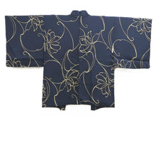 Load image into Gallery viewer, Haori Jacket Navy Floral pattern Silk #10735D3
