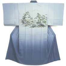 Load image into Gallery viewer, Men&#39;s Juban Grayish Blue Gradation Landscape Silk #10297E5
