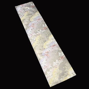 BB10059AD Silk Obi Fabric Cherry Blossom Gold Light Purple 51.6x11.0in(131x28cm)
