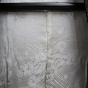 Haori Jacket Vintage(1950-1980) Black Gold Silver Chrysanthemum Silk #10054C5