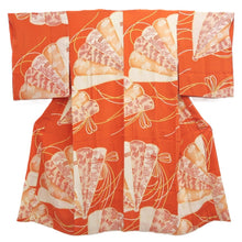Load image into Gallery viewer, Juban Vintage(1950-1980) Vermillion Folding Fan Silk #10368F4
