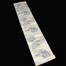 Load image into Gallery viewer, BB10029AC Silk Obi Fabric Ukiyoe White 57.9x11.0in(147x28cm)

