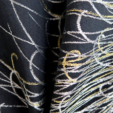 Load image into Gallery viewer, Haori Jacket Vintage(1950-1980) Black Gold Silver Chrysanthemum Silk #10995F4
