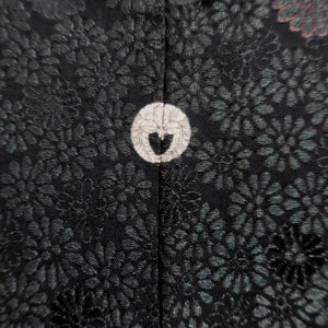 Haori Jacket Vintage(1950-1980) Black Chrysanthemum Silk #10084D1