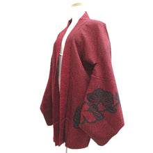Load image into Gallery viewer, Haori Jacket Vintage(1950-1980) Red Black Full Shibori Chrysanthemum Silk #10837E2
