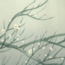 Load image into Gallery viewer, Kimono Light Gray Plum blossom Branch Silk #10535B3
