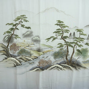 Men's Juban Grayish Blue Gradation Landscape Silk #10297E5
