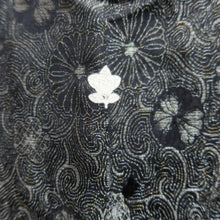 Load image into Gallery viewer, Haori Jacket Vintage(1950-1980) Black Silver Gold Chrysanthemum Plum blossom Silk #10099D2
