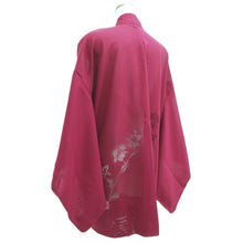 Load image into Gallery viewer, Haori Jacket Wine red Sheer Floral pattern Silk #10967F3
