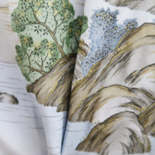 Load image into Gallery viewer, Men&#39;s Juban Blueish Gray Landscape Silk #10450A4
