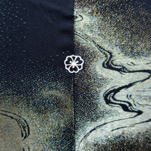 Load image into Gallery viewer, Haori Jacket Vintage(1950-1980) Black Gold Ryusui Silk #10189D5
