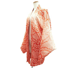 Load image into Gallery viewer, Haori Jacket Reddish Orange Pink Gradation Full Shibori Flower Silk #10716D2
