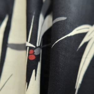 Yukata Black Dragonfly Bamboo Cotton #9913B4