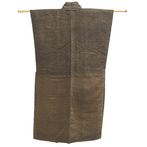 Men's Haori Vintage(1950-1980) Dark Brown Jinbaori Silk #10429A3