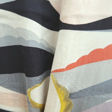 Load image into Gallery viewer, Haori Jacket Vintage(1950-1980) Gray Black Yellow Abstract art Silk #10845E3
