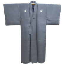 Load image into Gallery viewer, Men&#39;s Kimono Vintage(1950-1980) Dark Gray Montsuki Silk #10467A5
