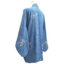 Load image into Gallery viewer, Haori Jacket Vintage(1950-1980) Blue Mokume Flower Silk #10586C1
