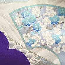 Load image into Gallery viewer, Furisode Purple Crane Birds Tall Silk #10555B4

