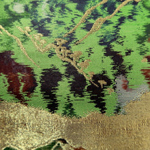 Load image into Gallery viewer, Fukuro Obi Vintage(1950-1980) Gold Brown Green Mountain Silk BB324V9
