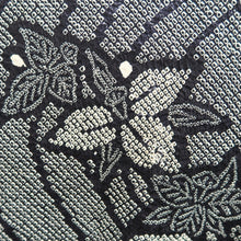 Load image into Gallery viewer, Haori Jacket Vintage(1950-1980) Black Full Shibori Lily Silk #10925F1
