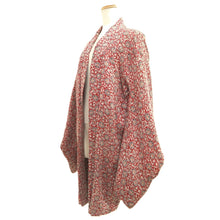 Load image into Gallery viewer, Haori Jacket Vintage(1920-1950) Red Chirimen Floral pattern Silk #11045A3
