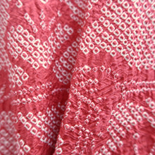 Load image into Gallery viewer, Haori Jacket Vintage(1950-1980) Red Shibori Flower Silk #10595C1
