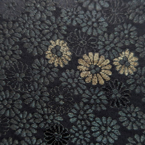 Haori Jacket Vintage(1950-1980) Black Chrysanthemum Silk #10084D1