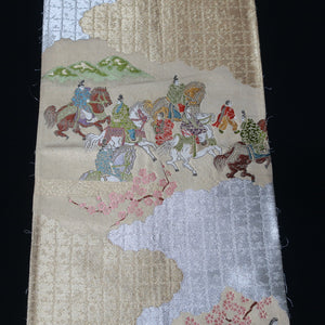 BB10069AE Silk Obi Fabric Samurai Beige 50.8x10.6in(129x27cm)